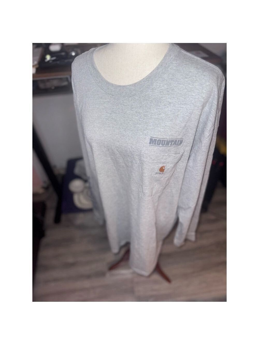 Carhartt long sleeve shirt 2XL gray logo - Picture 5 of 9